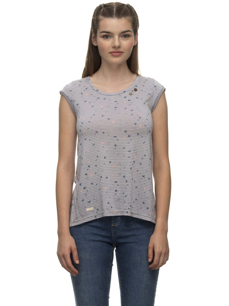 Ragwear T-shirt DOMINNICA 2311-10018 printed short sleeves grey combo