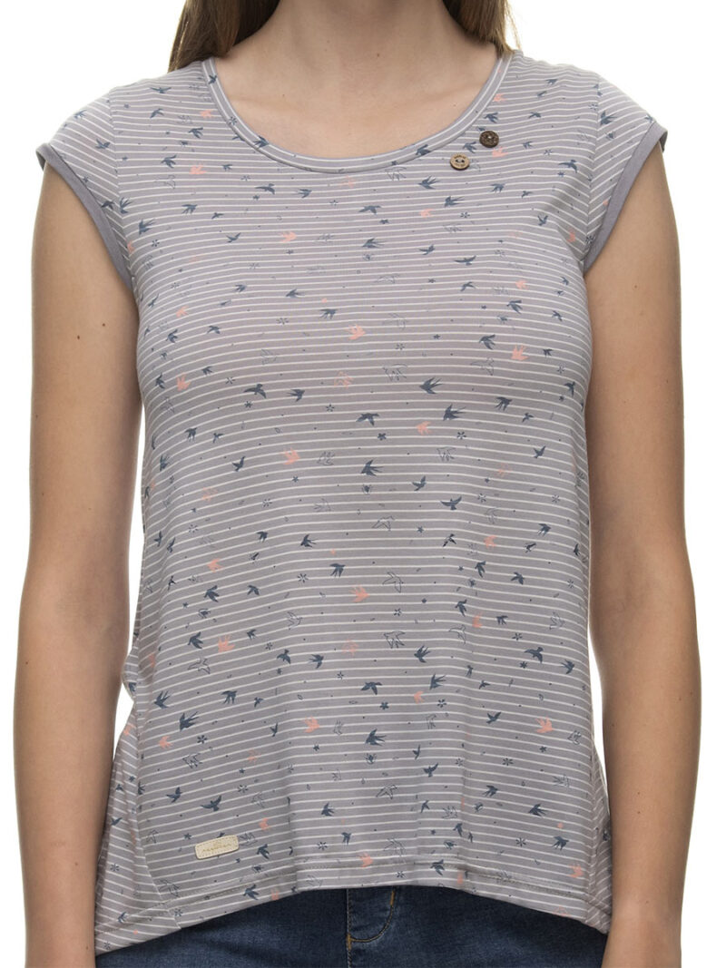 Ragwear T-shirt DOMINNICA 2311-10018 printed short sleeves grey combo