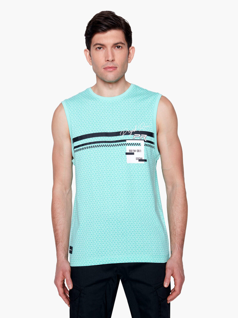 Projek Raw tank top 142758 in printed cotton mint color