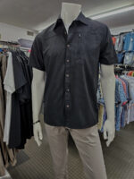 Projek Raw Shirt  142271 short sleeve textured stretch and comfortable black
