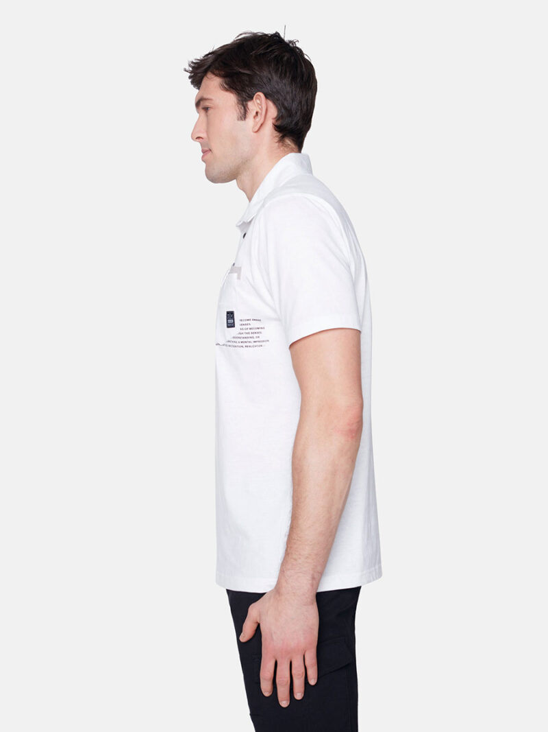 Projek Raw polo 142715 printed short sleeves with 2 pockets white