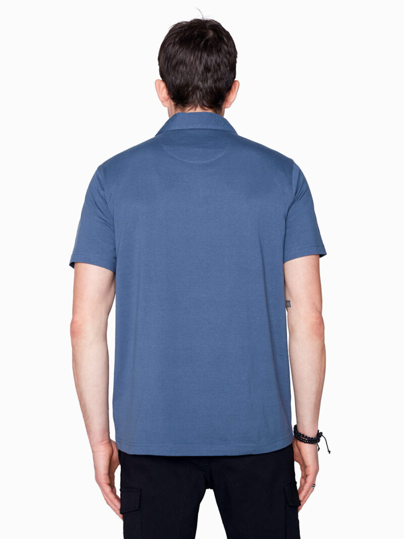 Projek Raw polo 142715 printed short sleeves with 2 pockets blue