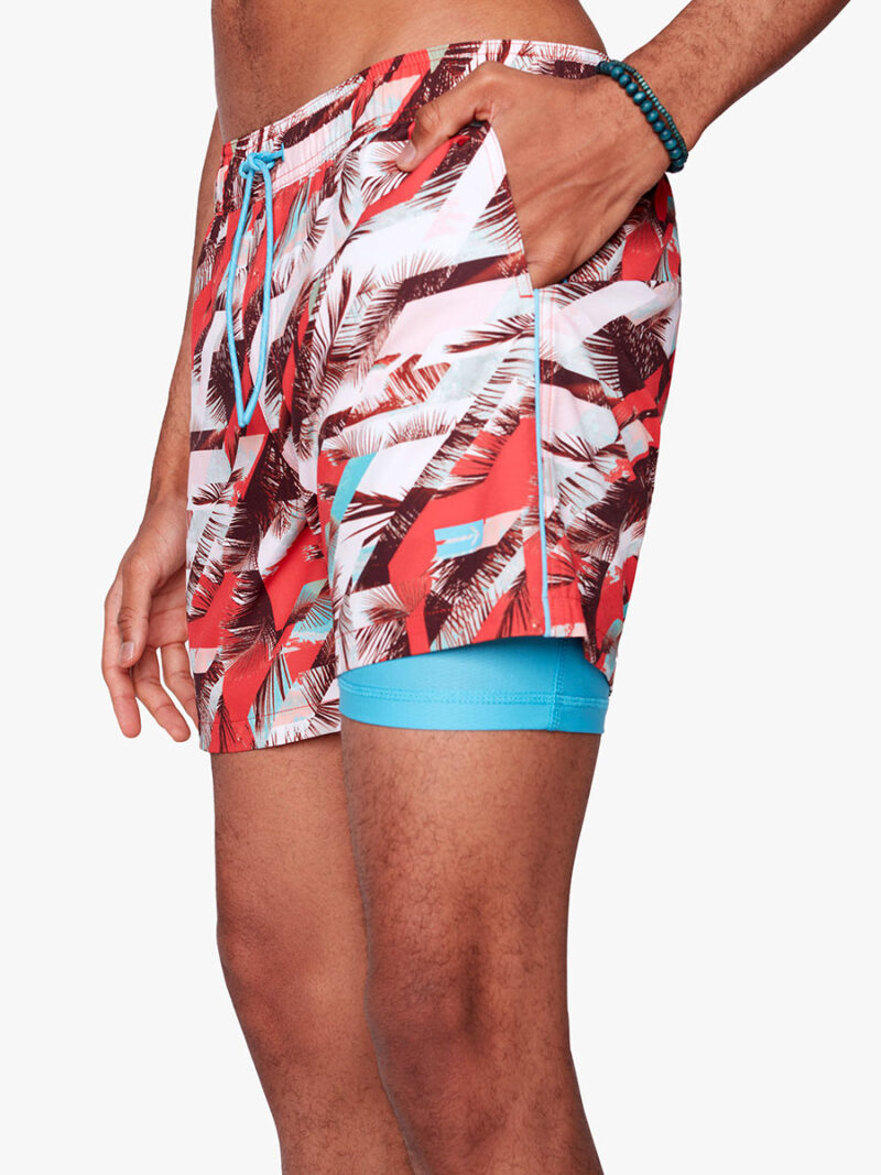Projek Raw PPS23609 Comfy and Stretch Printed swim Shorts coral combo