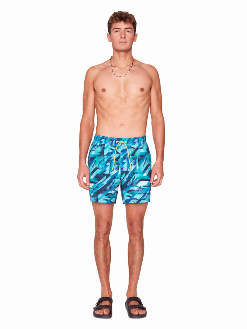 Projek Raw PPS23609 Comfy and Stretch Printed swim Shorts turquoise combo