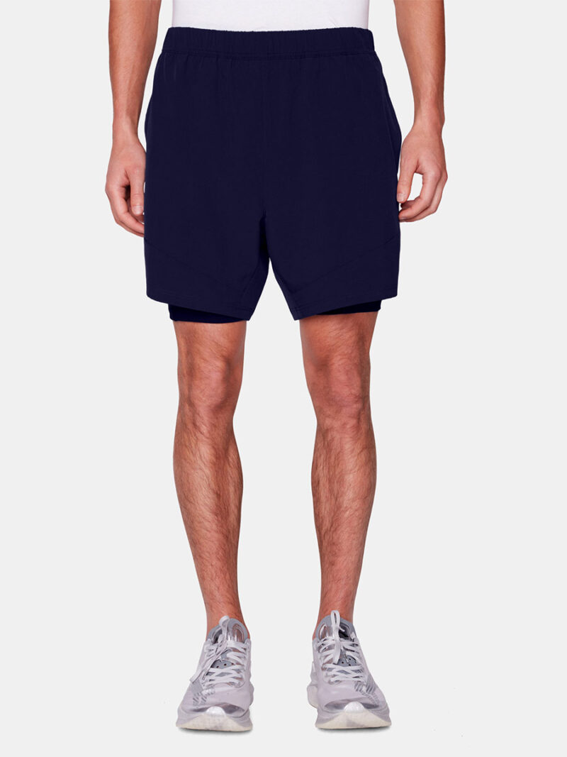 Projek Raw PPS23836 hybrid sport jersey shorts with elastic waistband and bib lining navy color