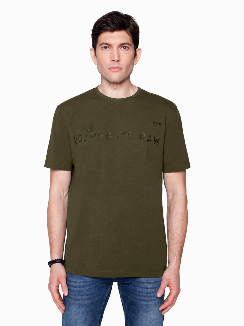 Projek Raw T-shirt 142710 short sleeves in printed cotton olive