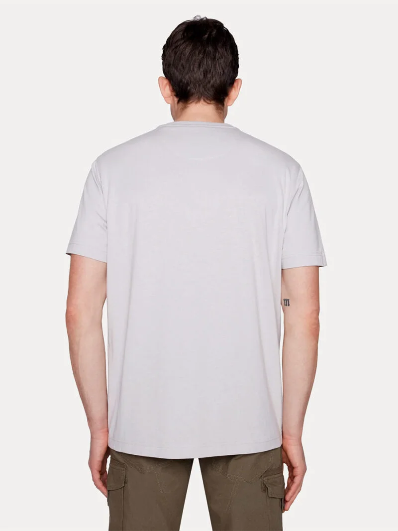  T-shirt Projek Raw 14272 style Henley imprimé avec 2 poches couleur ivoire