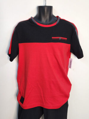 T-shirt Projek Raw 142792 manches courtes avec découpe couleur rouge