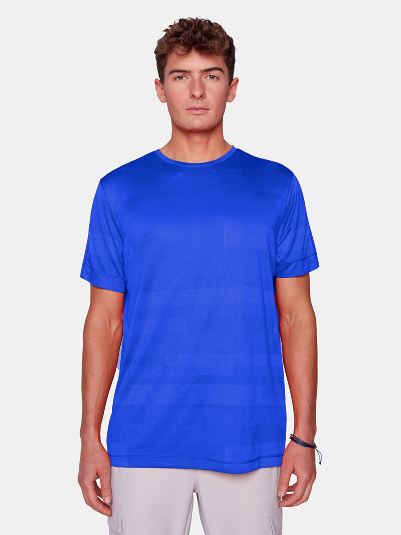 T-shirt Projek Raw PPS23309 en tissu texturé doux et confortable couleur bleu