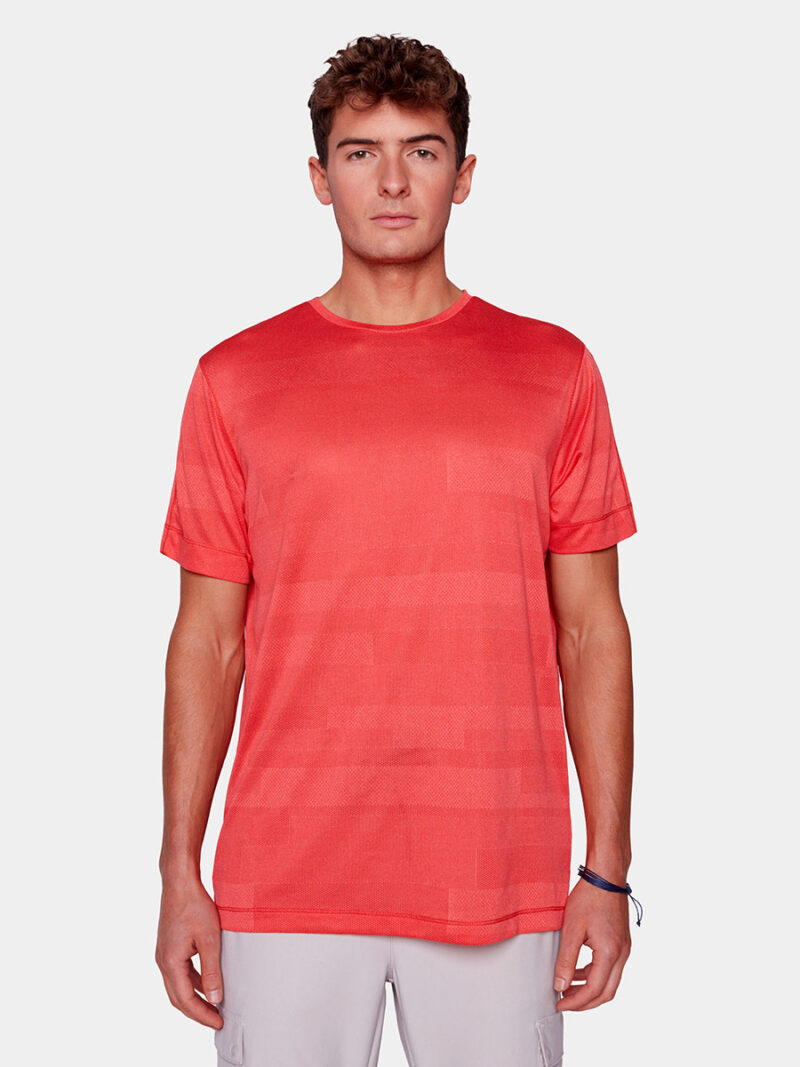 Projek Raw PPS23309 t-shirt in soft and comfortable textured fabric coral color