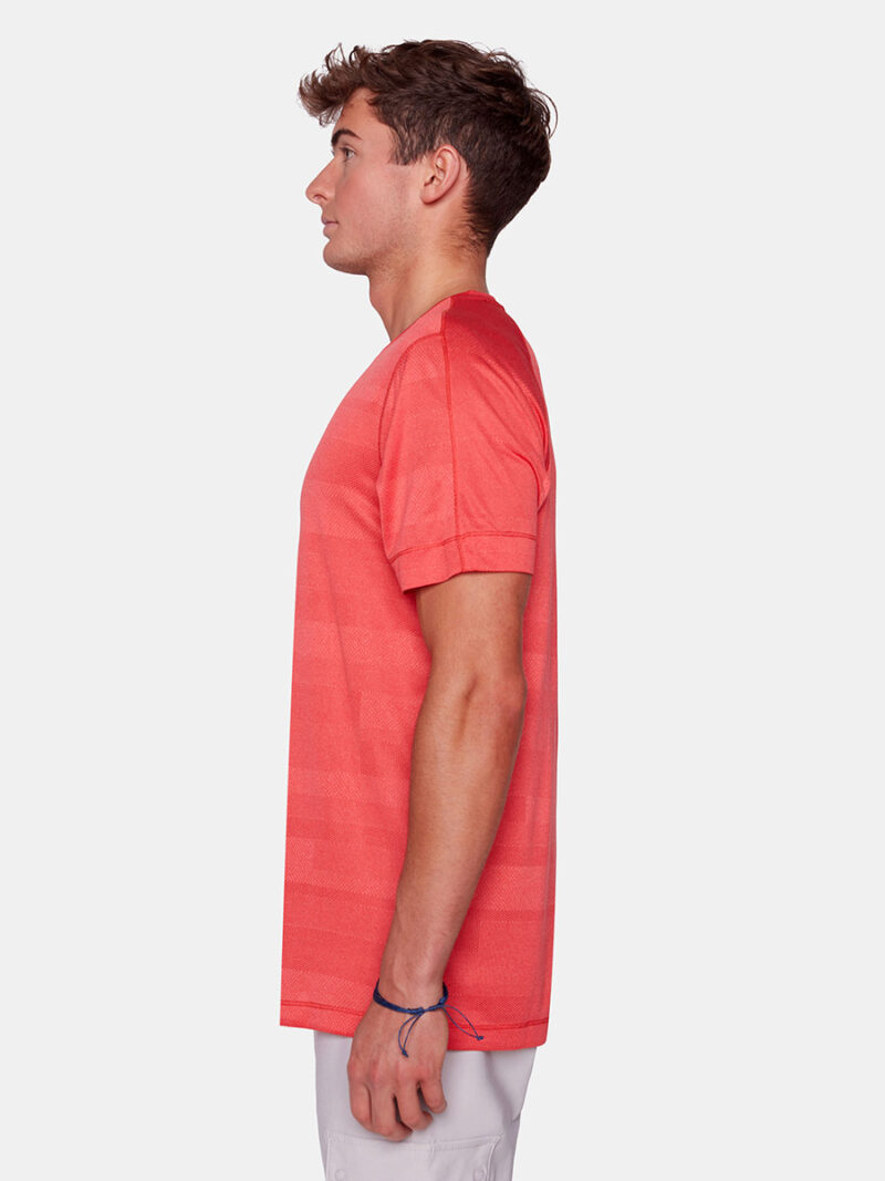 T-shirt Projek Raw PPS23309 en tissu texturé doux et confortable couleur corail