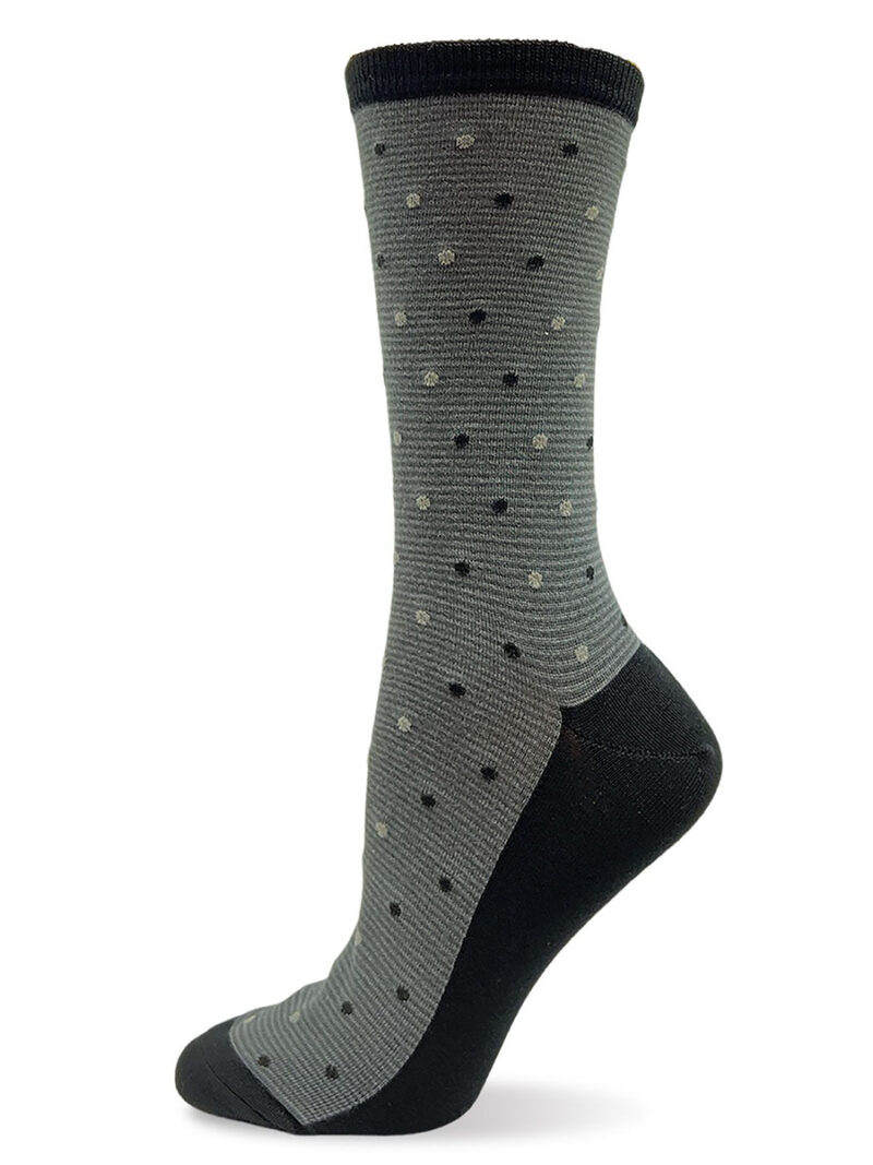 Point Zéro 6303 bamboo grey socks with stripes and polka dots