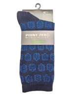 Point Zéro 6315 bamboo socks leaf pattern navy