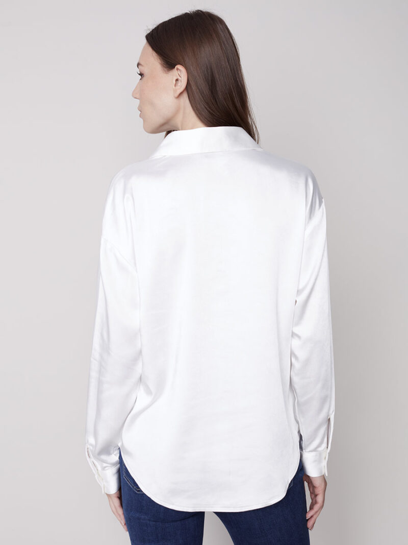Charlie B blouse C4489-678B in satin white