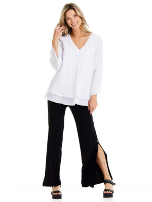 Modes Gitane blouse TF2-LS loose long sleeves white