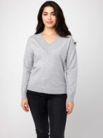 CoCo Y Club 232-2638 V-neck sweater grey