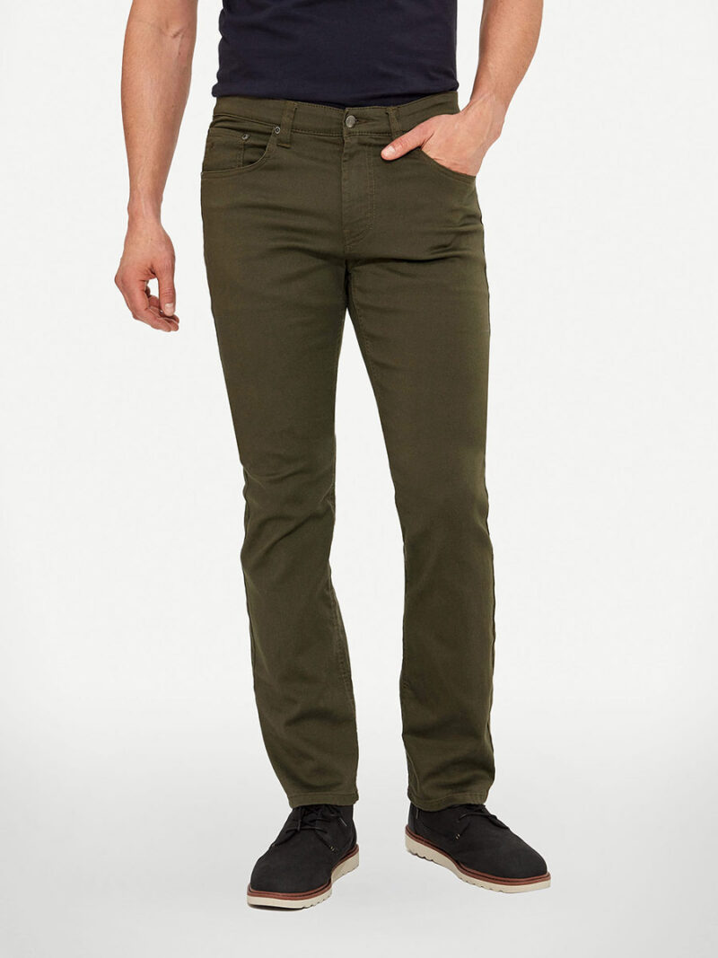 Pantalon Brad 1136-6240 Lois Jeans de couleur extensible et confortable coupe droite couleur olive