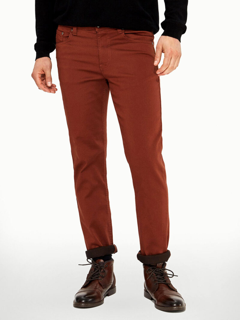 Brad pants 1136-6240 Lois Jeans color stretch and comfortable straight fit paprika color