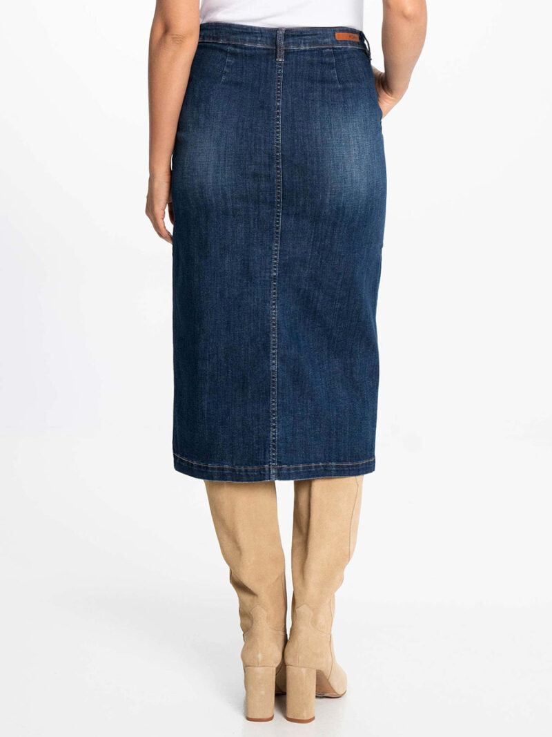 Lois 2941736100-95 long buttoned denim skirt in stretch length