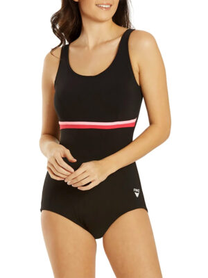 Finz 1 piece swimsuit FZW9402 aqua shape chlorine resistant black and pink combo