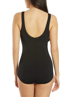 Finz 1 piece swimsuit FZW9402 aqua shape chlorine resistant black and pink combo