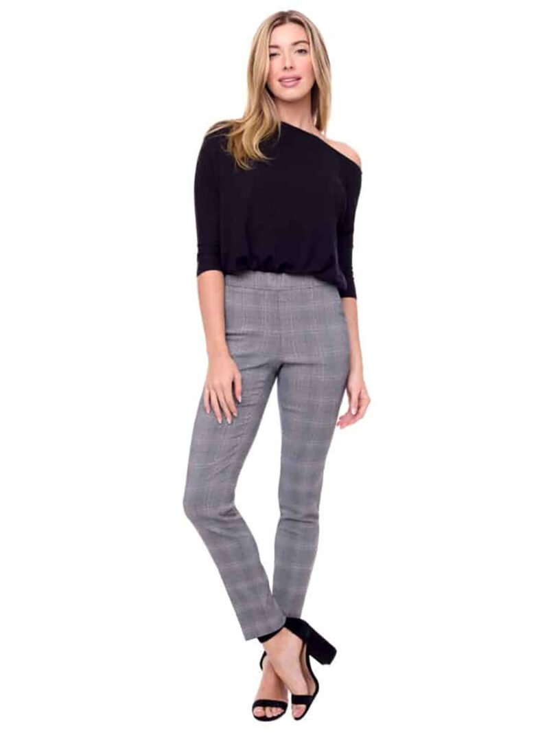UP Pants 67921 slip-on and comfortable with a check pattern