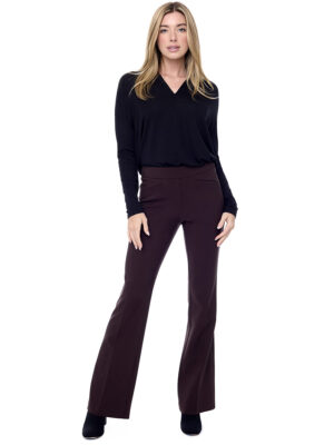 Pantalon UP brun 67937 enfilable et confortable en palermo avec panneau minceur