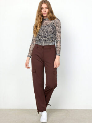 Soya Concept top 26287-40 high neck in printed knit sand combo