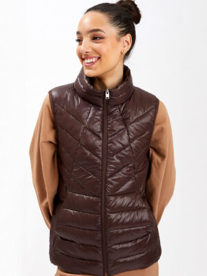 Point Zero jacket 8168571 sleeveless ultra light brown