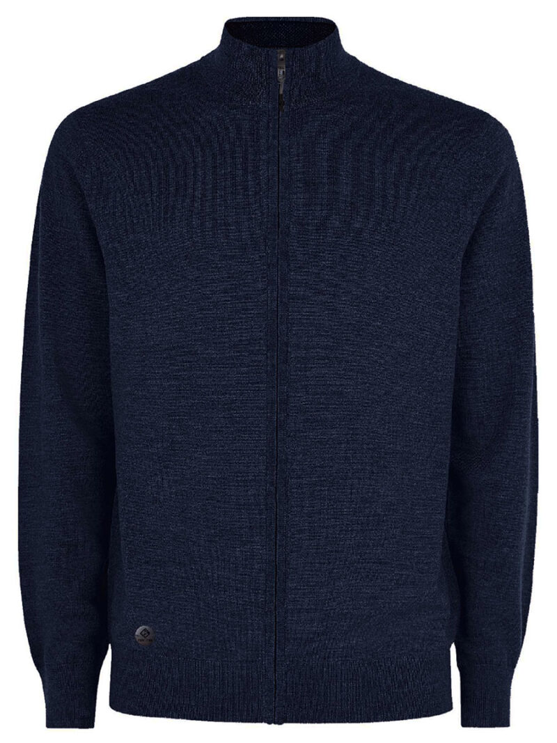 Point Zero cardigan 7163450 in soft cashmere knit with zip in navy color