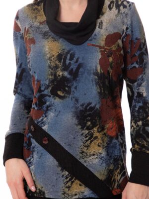 Bali 8195-B long sleeve sweater with multicolor combo print