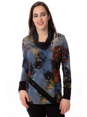 Bali 8195-B long sleeve sweater with multicolor combo print