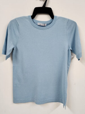 Chandail CoCo Y Club 232-2581 en tricot manches courtes bleu