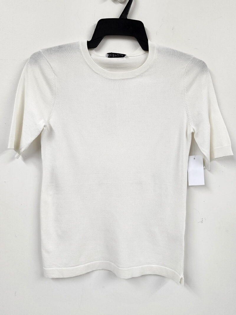 Chandail CoCo Y Club 232-2581 en tricot manches courtes off white