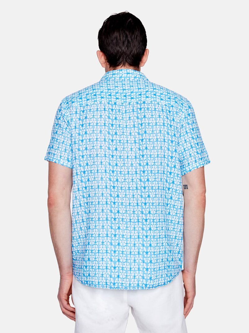 Projek Raw 142215 printed linen shirt blue