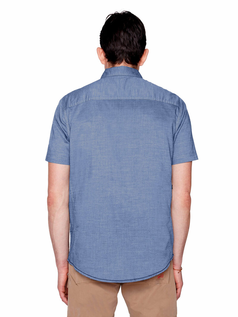 Projek Raw 142221 Short Sleeve Textured Cotton Shirt blue