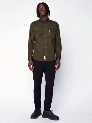 Projek Raw 143226 long sleeve shirt with 2 pockets olive color