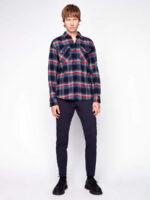 Projek Raw 143234 Checkered Flannel Shirt with 2 Pockets blue