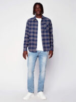 Projek Raw 143236 Checked Flannel Shirt with 2 Pockets navy