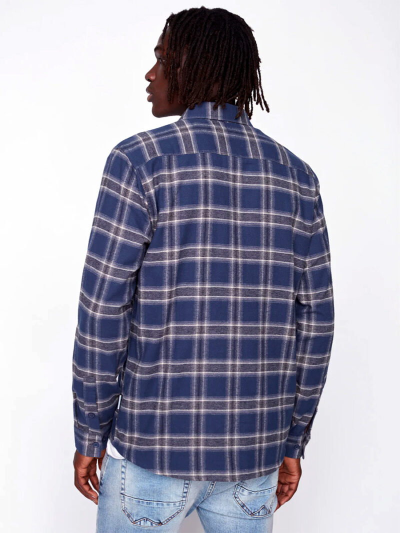 Projek Raw 143236 Checked Flannel Shirt with 2 Pockets navy