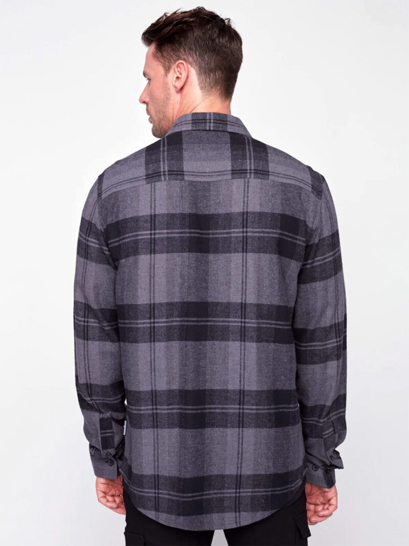 Projek Raw 143239 Checkered Flannel Shirt with 2 Pockets black combo