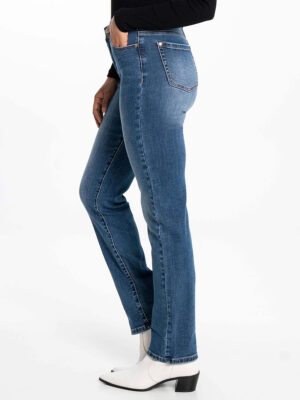 Jeans Lois 2170-7364-15 Georgia taille mi-haute confortable jambe droite bleu moyen