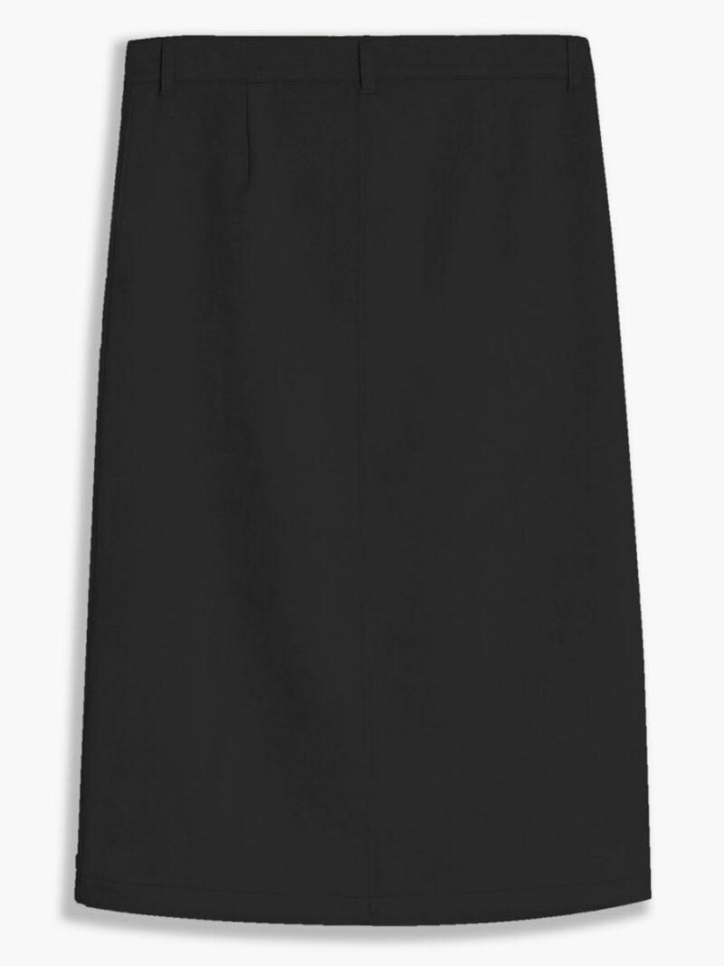 Lois skirt 2941-6105-00 in vegan suede, side pockets, buttoned at the front black color