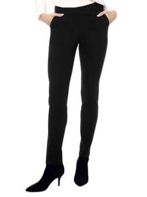 Pantalon UP 67920 noir texturé extensible et confortable