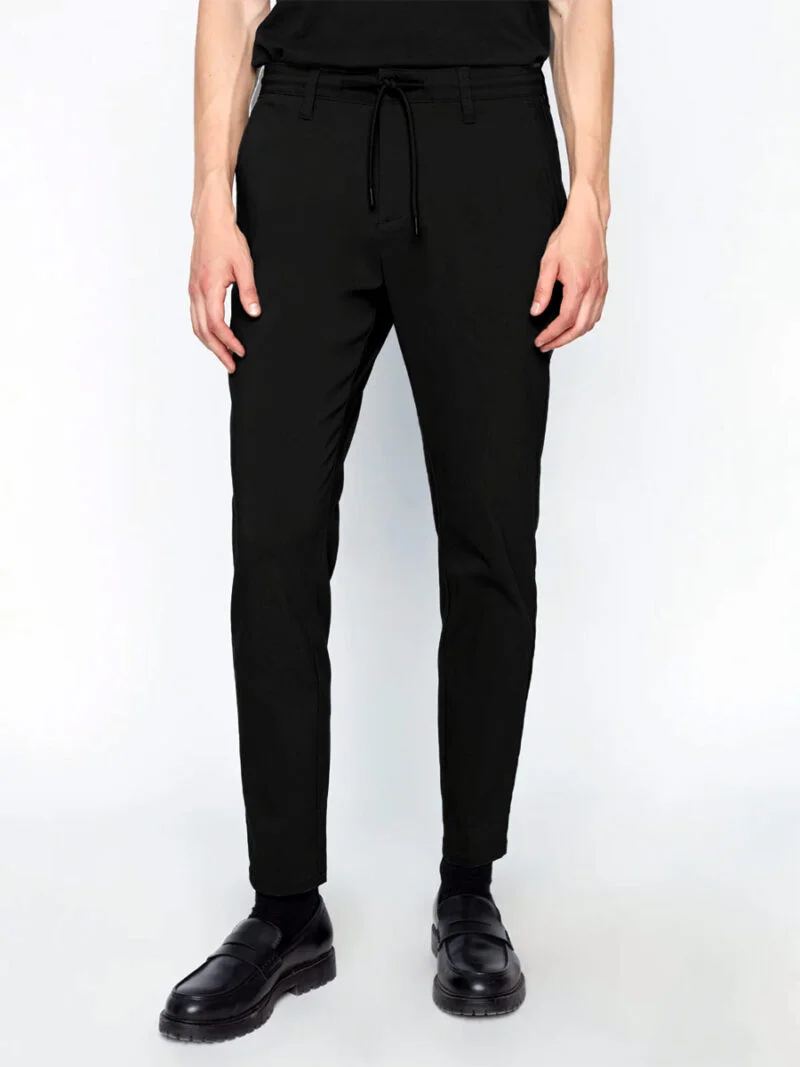 Pantalon cargo Projek Raw 146106 extensible et confortable avec cordon à la taille couleur noir