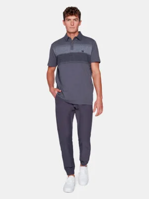 Projek Raw Polo 142315 short sleeve printed shirt collar grey