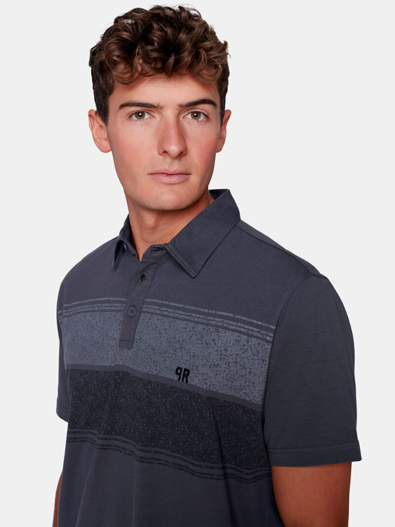 Projek Raw Polo 142315 short sleeve printed shirt collar grey