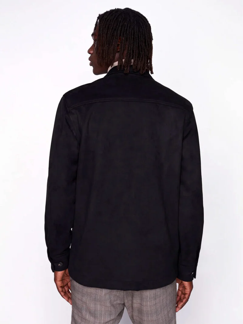 Projek Raw black overshirt 143219 stretchy and comfortable suede look