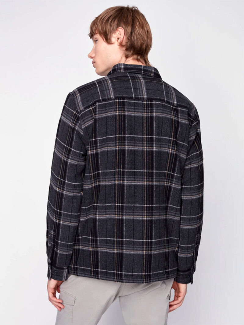 Projek Raw 143247 checked overshirt with 2 pockets charcoal combo