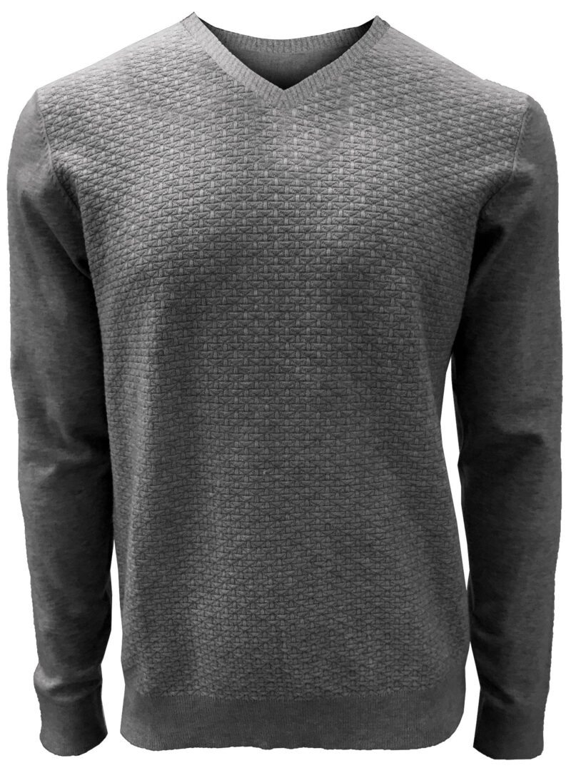 Point Zero knit 7163495 thin, soft and comfortable V-neck grey